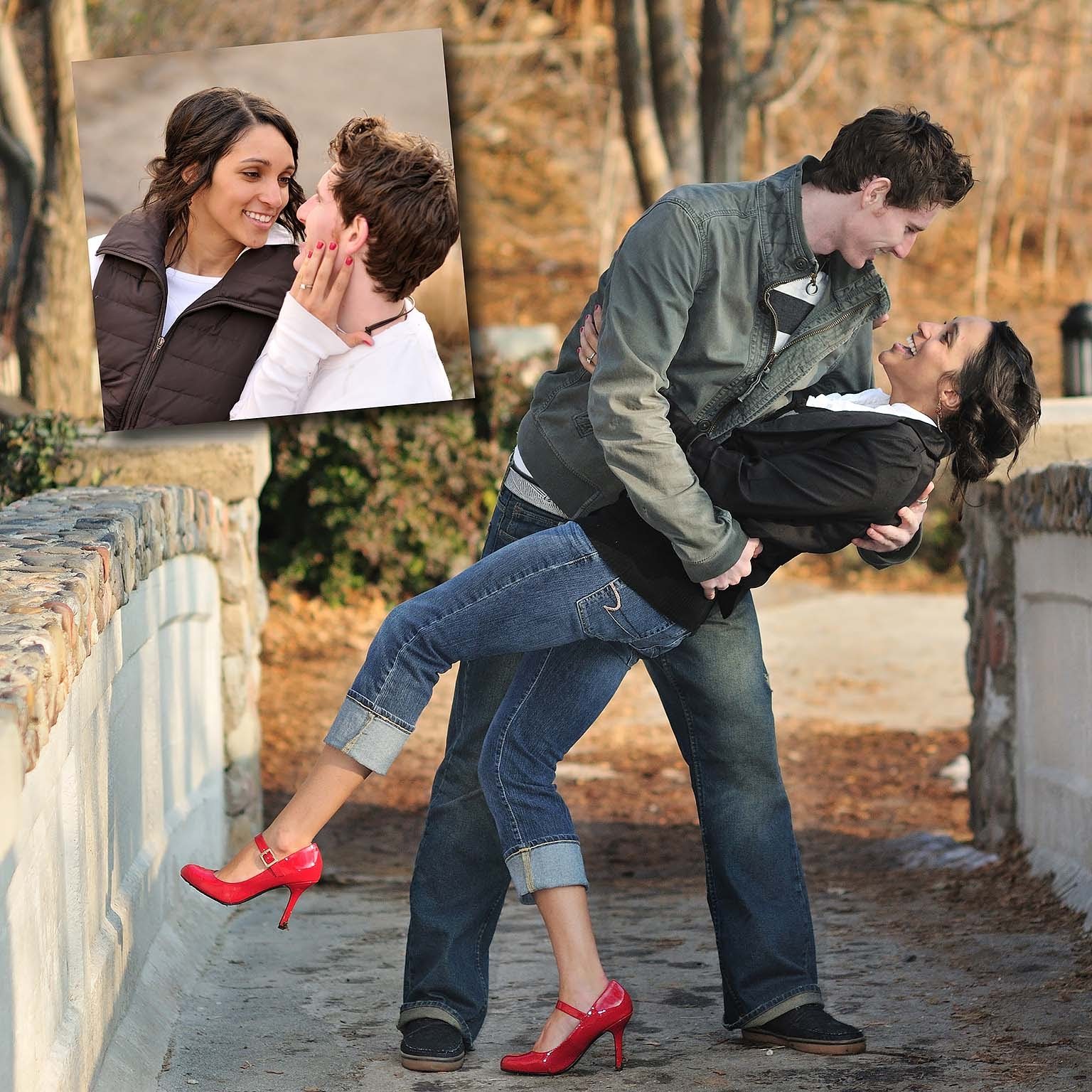 Utah engagement portrait on bridge by Brad Ovard Photography